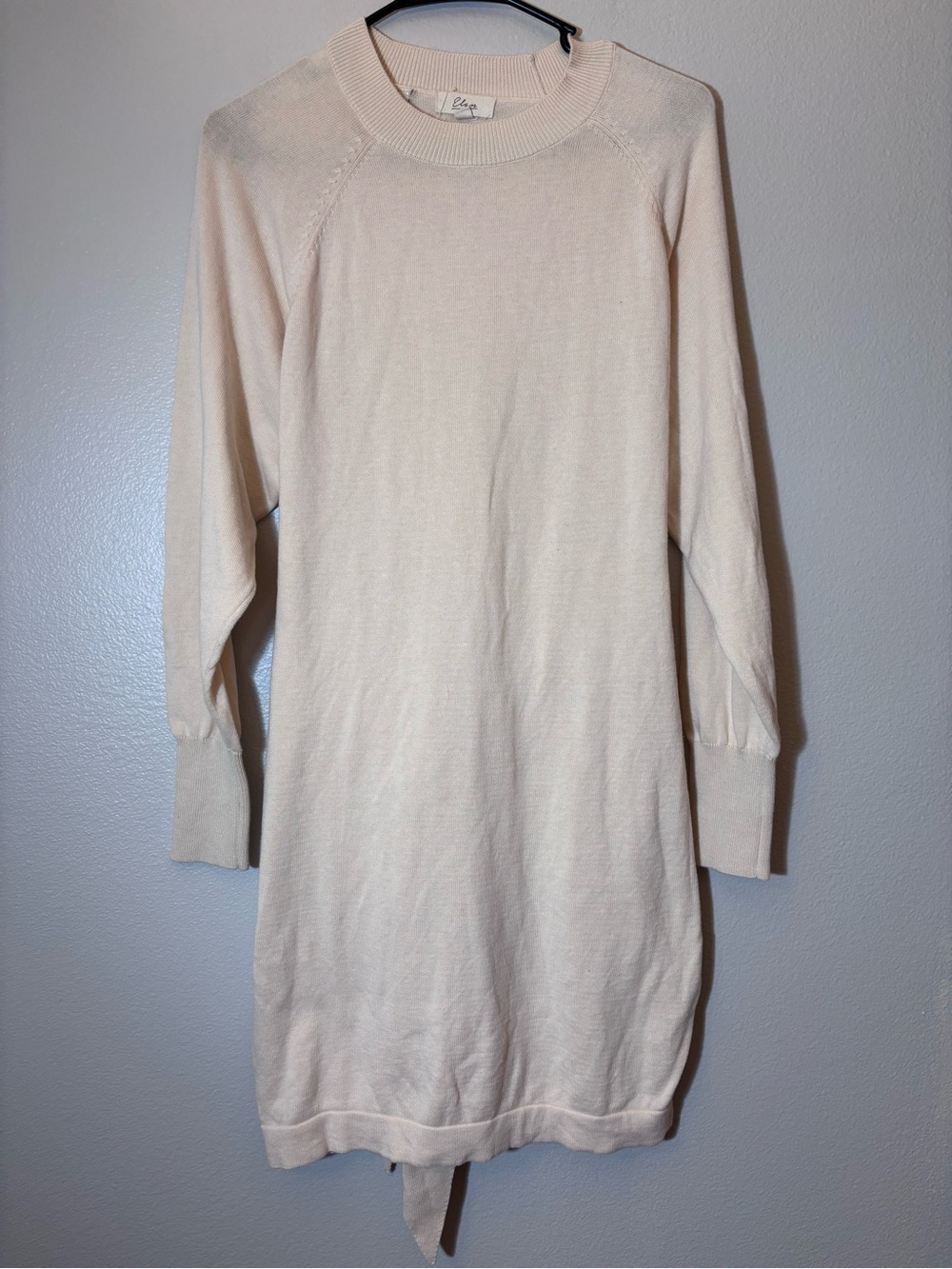 Elan Cream Long Sleeve Knit Dress